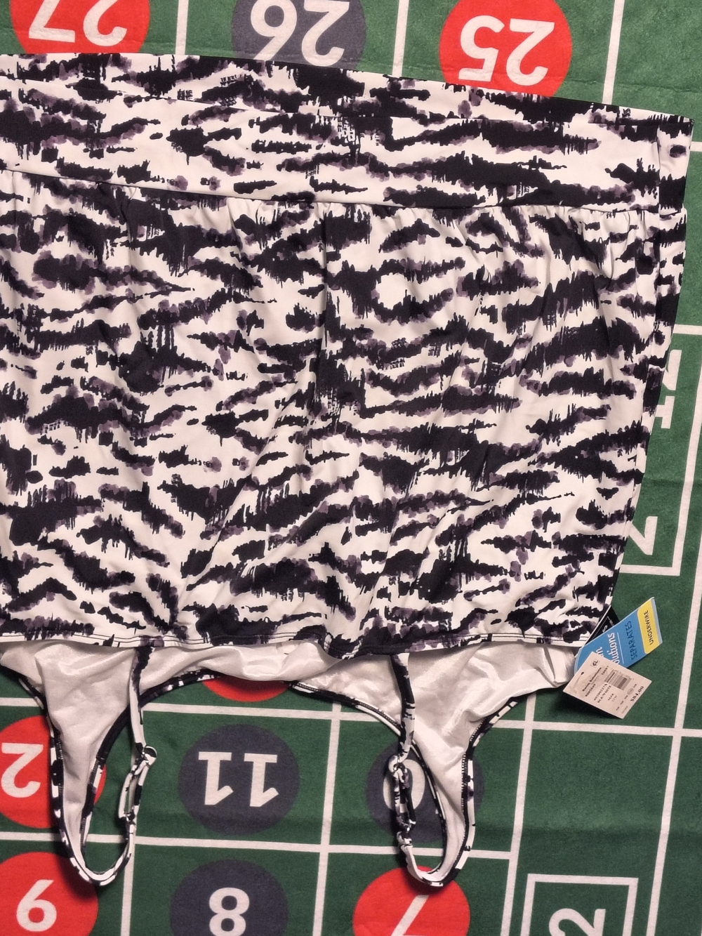 NWT Swim Solutions Tankini Top 22W Black White Zebra Underwire Plus Swim - Picture 7 of 15